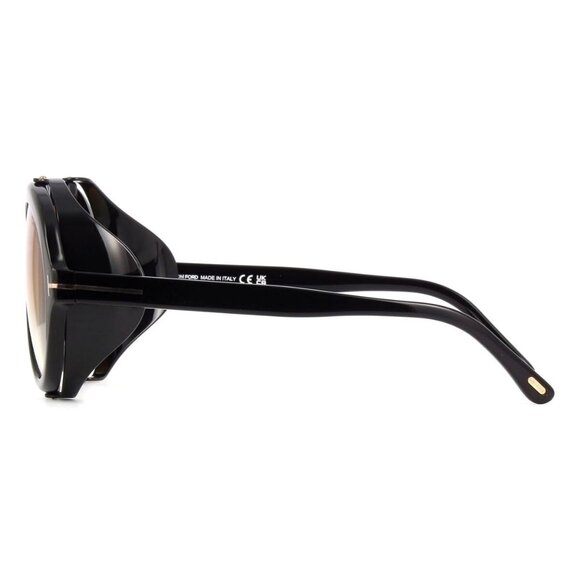 New TOM FORD Neughman Black Aviator FT0882/S 01B Sunglasses Women - Picture 3 of 6